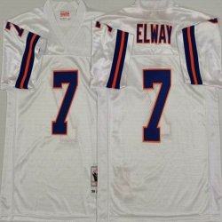 Denver Broncos #7 ohn Elway Throwback White NFL Jerseys-PNS