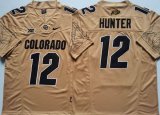 Colorado Buffaloes #12 Travis Hunter beige college football jerseys-PNS