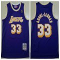 Los Angeles Lakers #33 Kareem Abdul-Jabbar blue throwback basketball jersey-TY