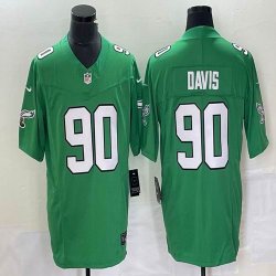 Nike Philadelphia Eagles #90 Jordan Davis green Color Rush Limited Jersey 03