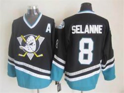 Anaheim Ducks Teemu Selanne #8 black nhl hockey Jersey A patch