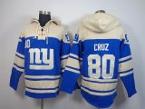 New Nike New York Giants Victor Cruz 80# blue nfl Hooded Sweatshirt