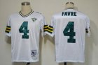 Green Bay Packers Brett Favre 4# white throwback Jersey 75th patch