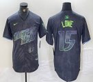 Nike Tampa Bay Rays #15 Lowe black majestic baseball jersey city version 03