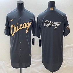 Nike Chicago White Sox blank black majestic baseball jersey big logo 10