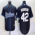 Nike Los Angeles Dodgers #42 Jackie Robinson black majestic baseball Jerseys Joint name -BD