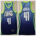 Dallas Mavericks 41# Dirk Nowitzki dark blue nike nba jerseys city version-TY