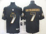 Nike Pittsburgh Steelers #7 Ben Roethlisberger black gold Color Rush Limited Jersey Fireworks version