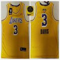 Nike Los Angeles Lakers #3 Anthony Davis Yellow NBA jerseys 2020 Final Edition-XD