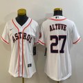 Women Nike Houston Astros #27 Jose Altuve white majestic baseball jerseys