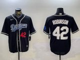 Los Angeles Dodgers #42 Jackie Robinson black nike majestic baseball jersey