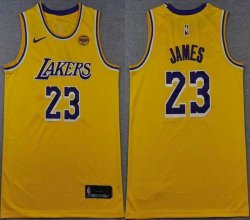 Nike Los Angeles Lakers #23 LeBron James Yellow NBA Basketball jerseys -TY 01