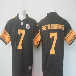 Men Pittsburgh Steelers #7 Ben Roethlisberger Nike black Color Rush Limited Jersey