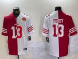 Nike San Francisco 49ers #13 Brock Purdy red White splits Color Rush Limited Jersey 03