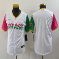 Youth Nike San Diego Padres blank white red green majestic baseball jersey