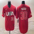 2023 World Cup #30 Kyle Tucker red USA majestic baseball jerseys 02