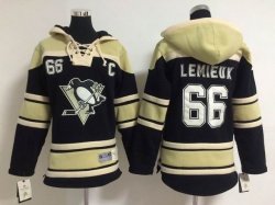 Youth Pittsburgh Penguins #66 Mario Lemieux Black NHL Hooded Sweatshirt