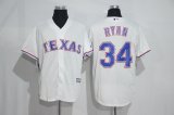 Texas Rangers #34 Nolan Ryan white baseball Jerseys