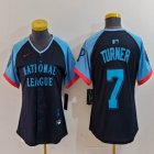 Youth National #7 League Trea Turner Nike Navy 2024 MLB All-Star Game Limited Player Jersey