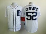 Detroit Tigers #52 Yoenis Cespedes Home white mlb jerseys