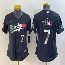 Women 2023 World Cup Mexico #7 Julio Urias black majestic baseball jerseys 20