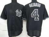 New York Yankees #4 Lou Gehrig Black Fashion MLB Jerseys-ZH