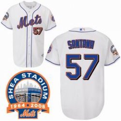 New York Mets Johan Santana 57# white mlb jersey