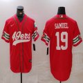 Nike San Francisco 49ers #19 Deebo Samuel red baseball jerseys Joint name-BD