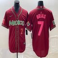 2023 World Cup Mexico #7 Julio Urias red majestic baseball jerseys 115