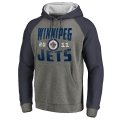 Men's Winnipeg Jets Fanatics Branded Ash Timeless Collection Antique Stack Big & Tall Tri-Blend Raglan Pullover Hoodie