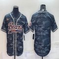 Nike Chicago Bears blank gray camo baseball jerseys Joint name-BD