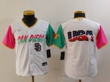 Youth Nike San Diego Padres blank white green pink MLB Baseball jerseys-BD 02