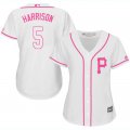 2017 Women Pittsburgh Pirates #5 Josh Harrison white majestic mlb jersey