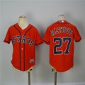 Youth Houston Astros Jose Altuve 27# orange majestic mlb jersey