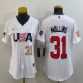 Women 2023 World Cup #31 Cedric Mullins white USA majestic baseball jerseys 05