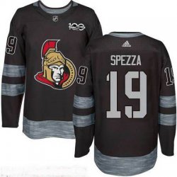 Custom Senators #19 Jason Spezza Black 100th Anniversary Stitched NHL 2017 adidas Hockey Jersey