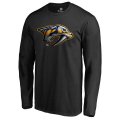 Men's Nashville Predators Fanatics Branded Black Primary Logo Midnight Mascot Long Sleeve T-Shirt