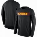 Men's Kansas City Chiefs Nike Black Sideline Seismic Legend Long Sleeve T-Shirt