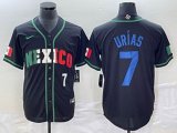 2023 World Cup Mexico #7 Julio Urias black majestic baseball jerseys 88