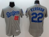 2016 Los Angeles Dodgers #22 Clayton Kershaw gray Flexbase Authentic Collection Jersey