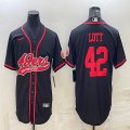 Nike 49ers #42 Ronnie Lott black baseball jerseys Joint name-BD