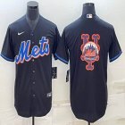 Nike New York Mets blank black majestic mlb jerseys-BD 04