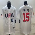 2023 World Cup #15 Bobby Witt Jr. white USA majestic baseball jerseys 02