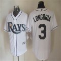 Tampa Bay Rays Evan Longoria 3# white mlb baseball jerseys