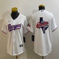 Women Nike Texas Rangers blank white majestic baseball jerseys 01