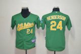 MLB Jerseys Oakland Athletics HENDERSON 24# Green kid jersey