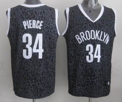 Brooklyn Nets PIERCE 34# Black Decorative pattern NBA Jerseys