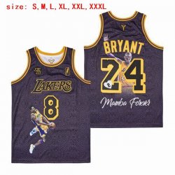 Los Angeless Lakers #8 and #24 Kobe Bryant black Serpentine Mamba NBA jersey -SG 01