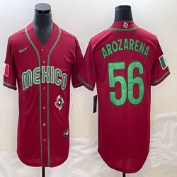 2023 World Cup Mexico #56 Randy Arozarena red majestic baseball jerseys 23