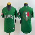 Youth 2023 World Cup Mexico blank green majestic baseball jerseys 03